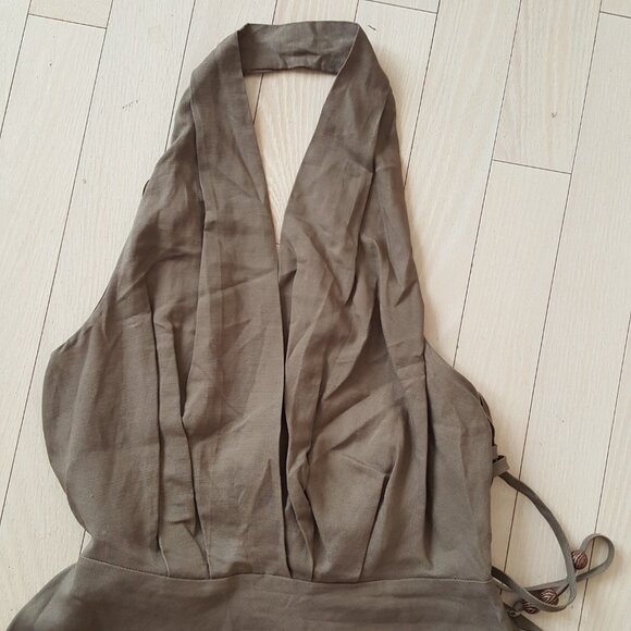 ZARA ! Linen blend halter neck midi dress  ( M) - Picture 4 of 9